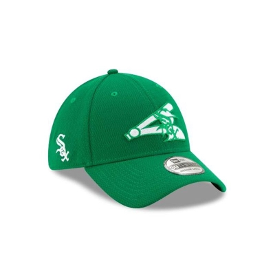 Green Chicago White Sox Hat - New Era MLB St Patricks Day 39THIRTY Stretch Fit Caps USA8614250